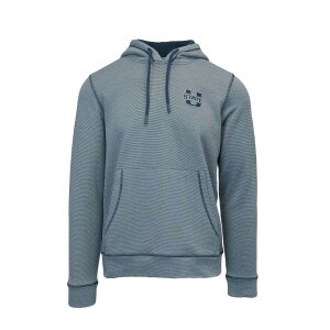 Ribbed Striped Hoodie Sweatshirt U-State Navy Gray